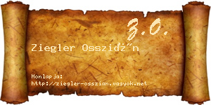 Ziegler Osszián névjegykártya